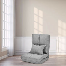 Load image into Gallery viewer, Fold Down Flip Convertible Sleeper Couch with Pillow-Gray
