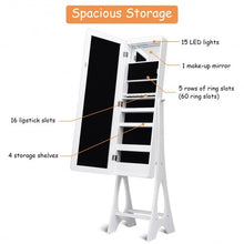 Load image into Gallery viewer, Standing Armoire Organizer  Jewelry Cabinet w/ LED -White
