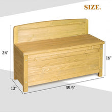 Load image into Gallery viewer, 16.5 Gallon Wood Storage Bench Deck Outdoor Seating 35.5&quot;-Yellow
