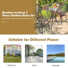 Load image into Gallery viewer, 3 Pcs Cast Aluminum Bistro Set
