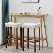 Load image into Gallery viewer, Set of 2 Nailhead Saddle Bar Stools 29&quot; Height
