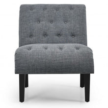 Load image into Gallery viewer, Upholstered Tufted Lounge Chair with Wood Leg-Dark Gray
