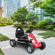 Load image into Gallery viewer, Kids Powered 4 Wheel Adjustable Seat  Pedal Go Kart-Red
