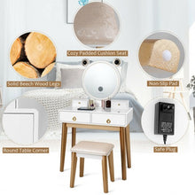 Load image into Gallery viewer, Vanity Table Touch Screen Dimming Mirror W/Bluetooth Speakers
