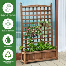 Load image into Gallery viewer, Solid Wood Planter Box with Trellis Weather-resistant Outdoor

