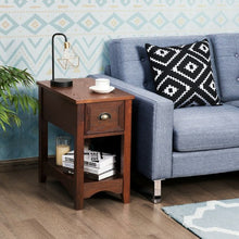Load image into Gallery viewer, Set of 2 Contemporary Side End Table with Drawer -Walnut
