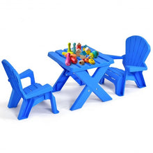 Load image into Gallery viewer, 3-Piece Plastic Children Table Chair Set-Blue

