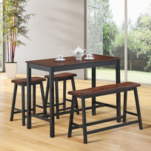 Load image into Gallery viewer, 4 pcs Solid Wood Counter Height Dining Table Set-Coffee
