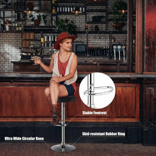 Load image into Gallery viewer, 1 PC Round Bar Stool Adjustable Swivel Pub Chair-Black
