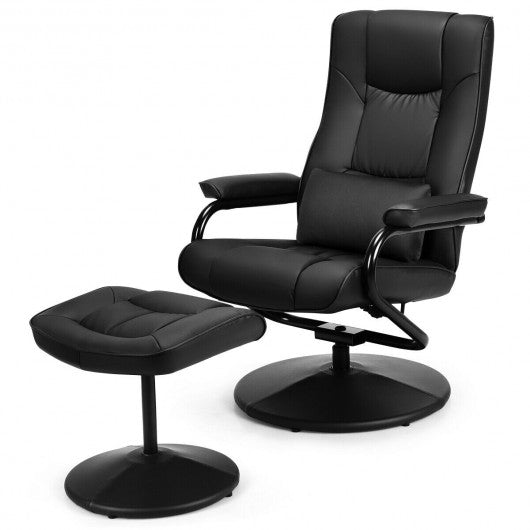 Recliner Chair Swivel Armchair Lounge-Black