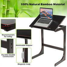 Load image into Gallery viewer, Adjustable C-Shape Couch End Table wth Tilting Top-Brown
