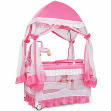 Load image into Gallery viewer, Portable Baby Playpen Crib Cradle with Carring Bag-Pink
