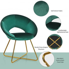 Load image into Gallery viewer, Modern Accent Velvet Dining Arm Chair w/ Golden Metal Legs &amp; Soft Cushion-DG
