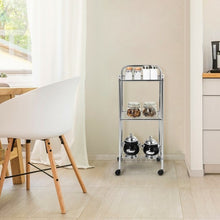 Load image into Gallery viewer, 3-Tier Multifunction Mesh Wire Rolling Cart

