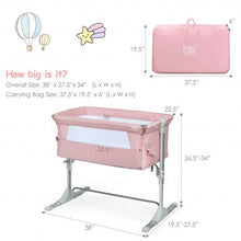 Load image into Gallery viewer, Travel Portable Baby Bed Side Sleeper  Bassinet Crib with Carrying Bag-Pink
