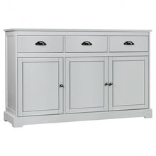 Load image into Gallery viewer, 3 Drawers Sideboard Buffet Storage with Adjustable Shelves-Gray
