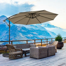 Load image into Gallery viewer, 10 Ft Patio Offset Hanging Umbrella with Easy Tilt Adjustment-Tan
