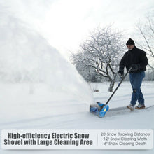 Load image into Gallery viewer, 12-Inch 9 Amp Electric Corded Snow Shovel Driveway Yard Snow Thrower-Blue
