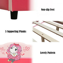 Load image into Gallery viewer, Kids Children Upholstered Platform Toddler Girl Pattern Bed
