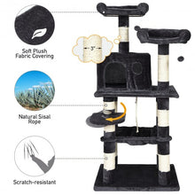 Load image into Gallery viewer, 55&quot; Multi-Level Kitten Activity Tower with Hammock-Gray
