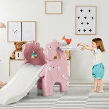 Load image into Gallery viewer, 3in1 Toddler Climber Slide Set w/Toss Toy &amp; Basketball Hoop Indoor &amp;Outdoor-Pink
