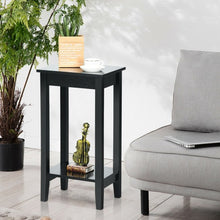 Load image into Gallery viewer, 2-Tier Nightstand End Side Wooden Legs Table for Bedroom-Black

