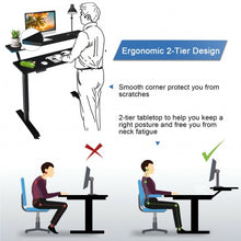 Load image into Gallery viewer, Electric 2-Tier Standing Desk Mobile Sit Stand Desk Height Adjustable-Black
