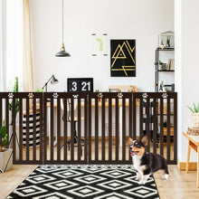 Load image into Gallery viewer, 36&quot; Folding Wooden Freestanding Pet Gate  with 360° Hinge-Espresso
