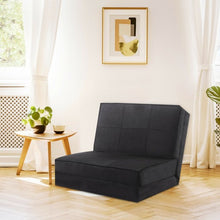 Load image into Gallery viewer, Convertible Lounger Folding Sofa Sleeper Bed-Black
