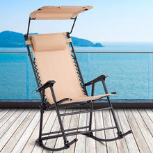 Load image into Gallery viewer, Zero Gravity Folding Rocking Chair Rocker Porch-Beige
