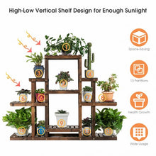Load image into Gallery viewer, 6-Tier Flower Wood Stand Plant Display Rack Storage Shelf
