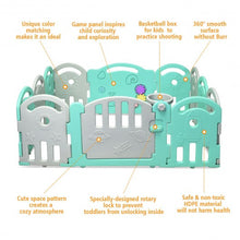 Load image into Gallery viewer, Kids Activity Center Playpen with Basket Hoop Music Box-Gray
