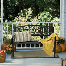 Load image into Gallery viewer, Outdoor Furniture Steel Frame Porch Garden Bench-Black
