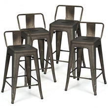 Load image into Gallery viewer, 24&quot; Set of 4 Low Back Metal Counter Stool Stools-Gun
