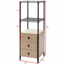 Load image into Gallery viewer, Freestanding Steel Frame Storage Tower with 3 Drawers Shelf
