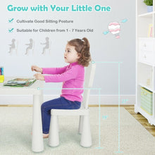 Load image into Gallery viewer, 3-Piece Toddler Multi Activity Play Dining Study Kids Table and Chair Set-White
