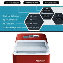Load image into Gallery viewer, 44 lbs Portable Countertop Ice Maker Machine with Scoop-Red
