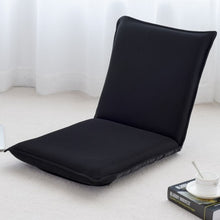 Load image into Gallery viewer, Adjustable 6-position Floor Chair Folding Lazy Man Sofa Chair-Black
