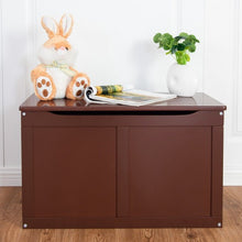 Load image into Gallery viewer, Safety Hinge Wooden Chest Organizer Toy Storage Box-Coffee
