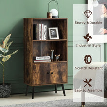 Load image into Gallery viewer, 2-Tier Retro Bookcase Bookshelf with 3 Compartment-Coffee
