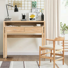 Load image into Gallery viewer, Extendable Computer Desk with Pull Out Secondary Desk-Natural
