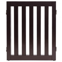 Load image into Gallery viewer, 24&#39;&#39; Folding Standing 3 Panels Wood Pet Fence-Brown

