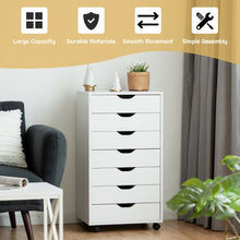 Load image into Gallery viewer, 7-Drawer Chest Storage Dresser Floor Cabinet Organizer with Wheels
