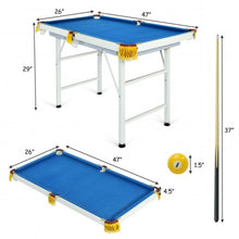 Load image into Gallery viewer, 47&quot; Folding Billiard Table Pool Game Table Includes Cues-Blue
