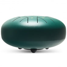 Load image into Gallery viewer, 10&quot; High Carbon 11 Notes Steel Tongue Drum with Drum Hammer-Green
