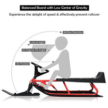 Load image into Gallery viewer, Snow Sled w/ Steering Wheel &amp; Double Brakes Pull Rope Slider
