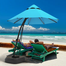 Load image into Gallery viewer, 11 Feet Outdoor Cantilever Hanging Umbrella with Base and Wheels-Turquoise
