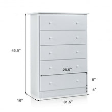 Load image into Gallery viewer, Functional Storage Organized Dresser with 5 Drawer-White
