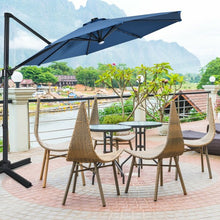Load image into Gallery viewer, 10 Ft Patio Offset Cantilever Umbrella with Solar Lights-Blue
