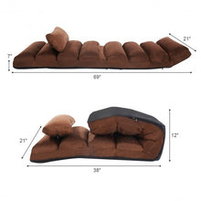 Load image into Gallery viewer, Stylish  Folding Lazy Sofa Chair with Pillow-Coffee

